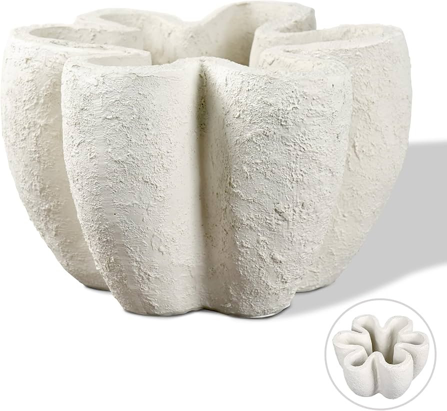 basvacsh Decorative Bowl Fluted Vase Home Decor for Living Room Coffee Table Styling Bookshelf an... | Amazon (US)