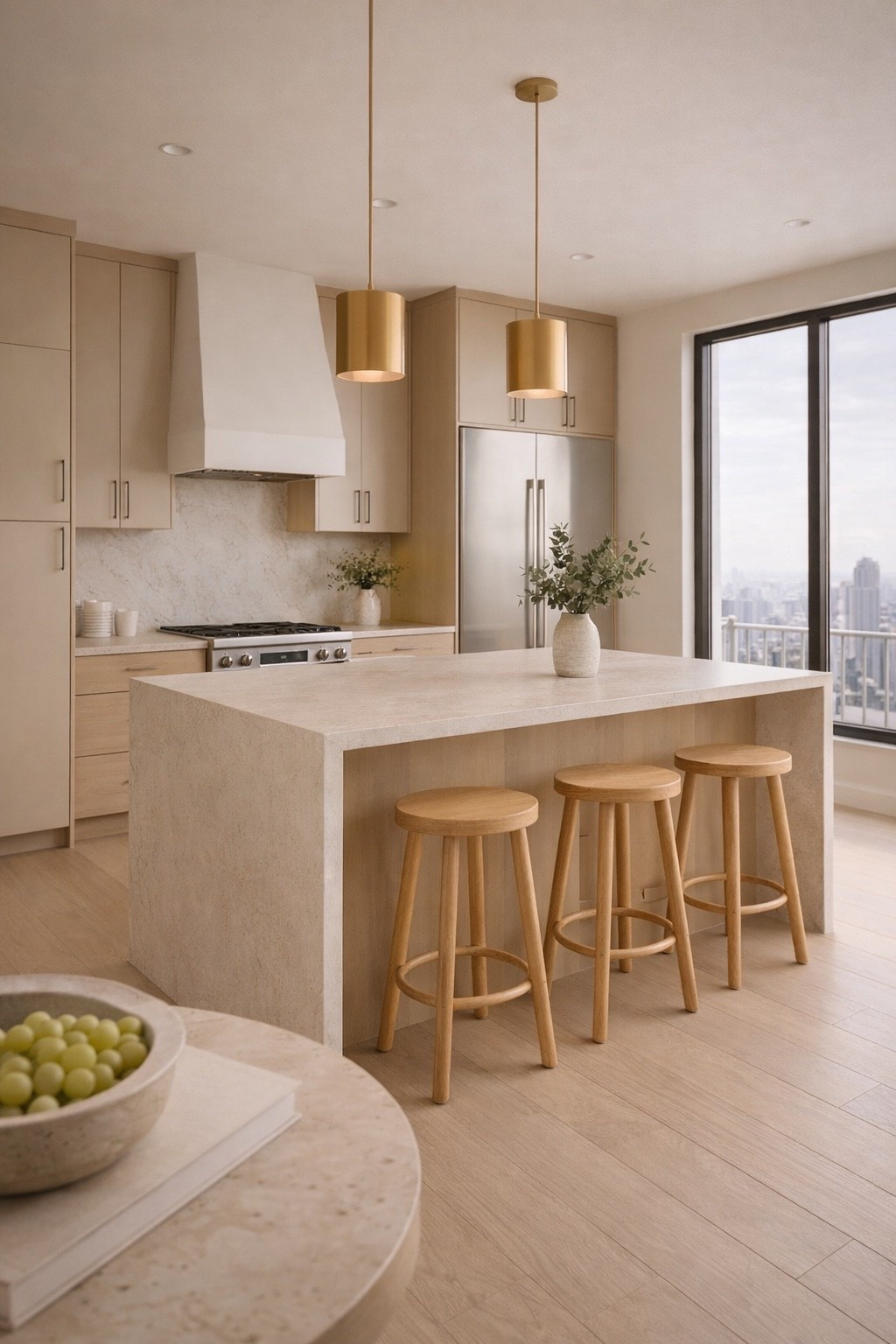A modern neutral kitchen featuring a soft stone island, warm wood bar stools, and elegant pendant lighting.
This clean, minimalist space blends functionality with a calm, luxury aesthetic — perfect inspiration for modern kitchens and apartment interiors.
Save this look if you love warm neutrals, natural textures, and timeless modern design 🤍
#modernkitchen
#neutralhome
#kitcheninspo
#kitchenisland
#moderninteriors
#luxuryhome
#warmneutrals
#minimalistkitchen
#homedecorinspo
#apartmentinterior
