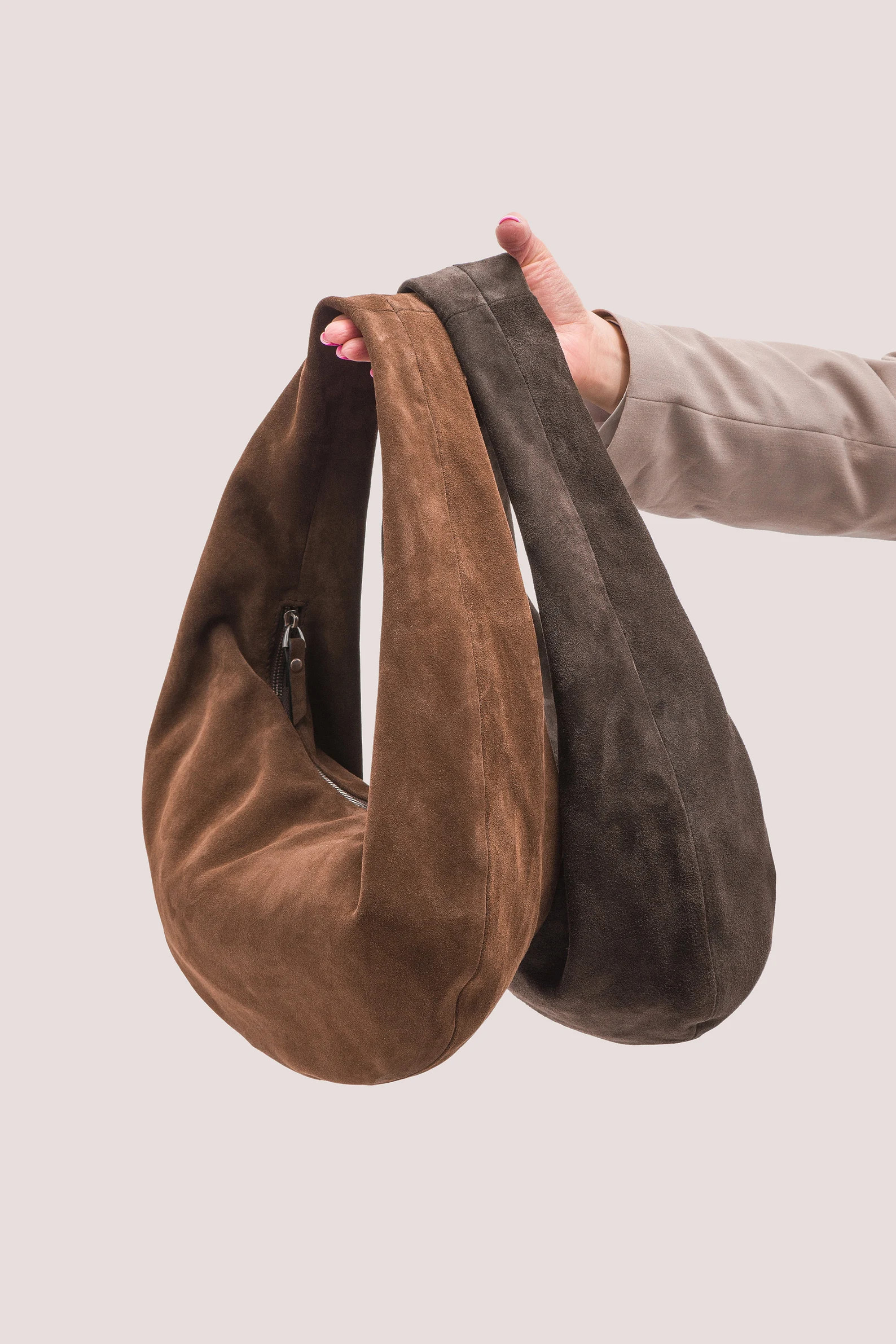 Brown Suede Hobo Bag Leather Hobo Bag Suede Purse Medium Shoulder Bag in Tanned Suede Suede Slouc... | Etsy (US)