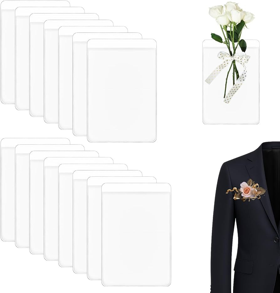 15 Pack Pocket Boutonniere Plastic Sleeve,Holder for Pockets Square Boutonniere, Fits in Suit Jac... | Amazon (US)