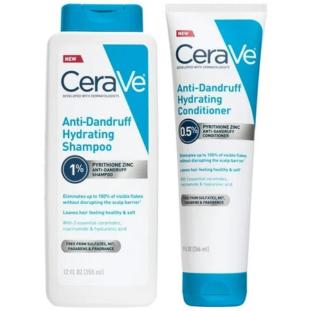 CeraVe Hydrating Anti-Dandruff Shampoo and Conditioner Fragrance Paraben & Sulfate Free All Hair Types | Walmart (US)
