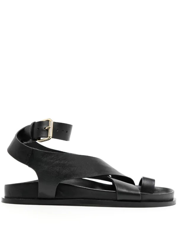 A.EMERY Jalen Flat Leather Sandals - Farfetch | Farfetch Global