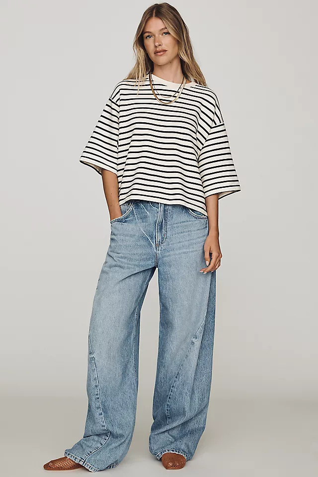 High Rise Twisted Barrel Leg Leg Jeans | Anthropologie (US)
