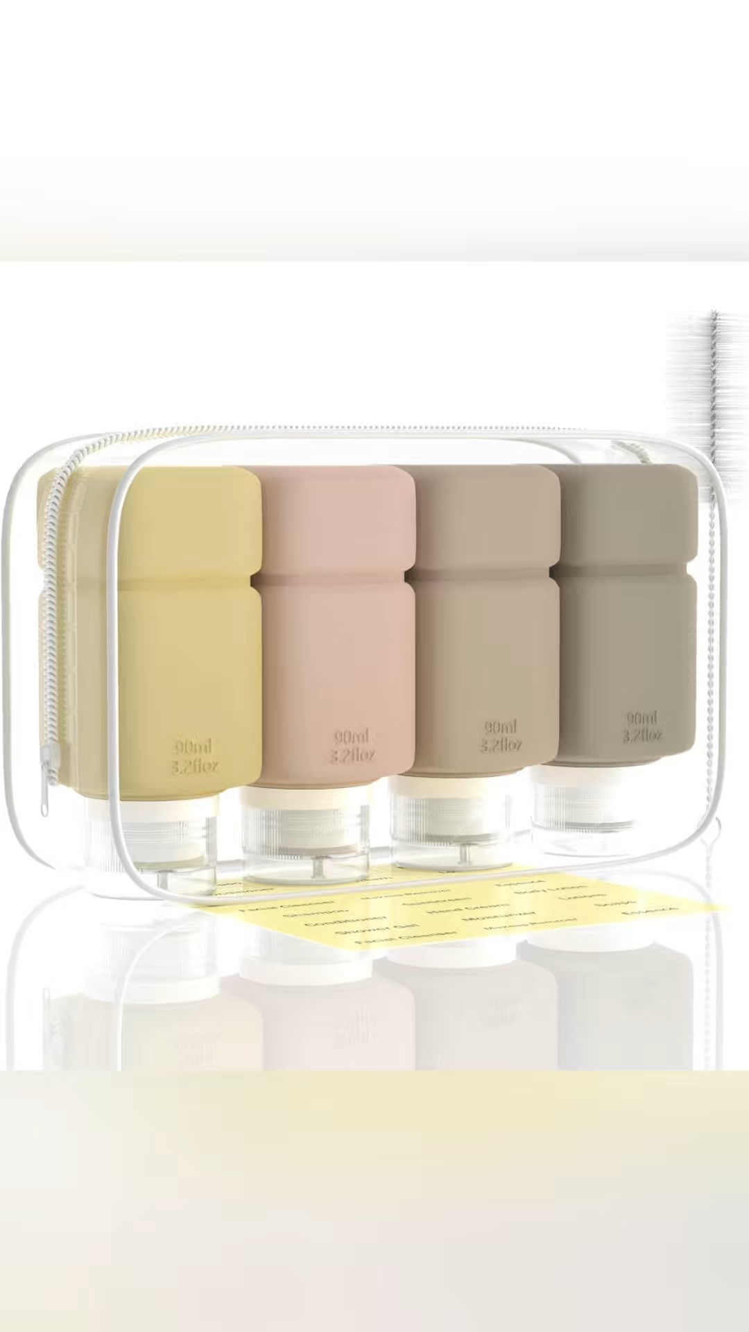 TSA Approved Travel Size Containers With Clear Toiletry Bag, Cleaning Brush Label (4 Pack) on sale price  

#LTKTravel #LTKWatchNow #LTKSaleAlert