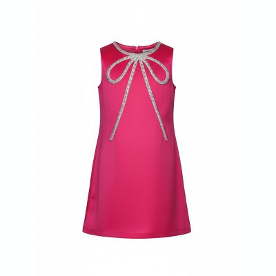Fuchsia Flora Crystal-Bow Party Dress Mia Belle Girls, Pink, 2T-3T | Target