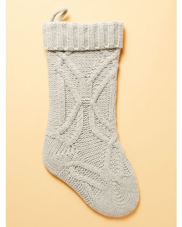 Knit Metallic Accented Stocking | HomeGoods