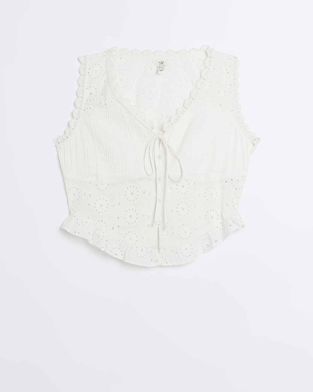 White lace sleeveless top | River Island (UK & IE)