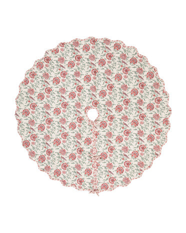 Vance Floral Block Print Tree Skirt | TJ Maxx