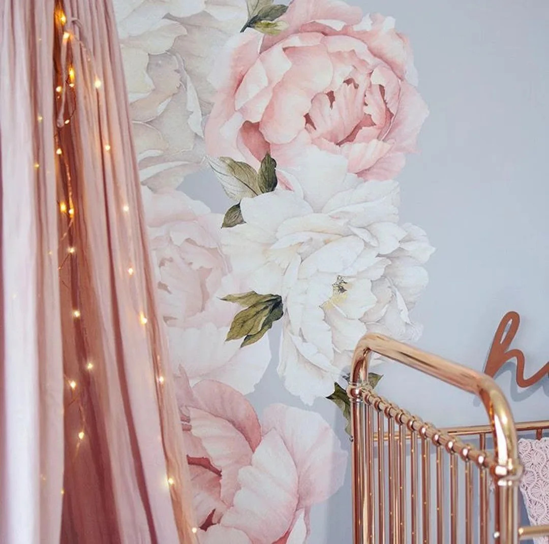 Floral Wall Decals / Peony Flower Wall Decals/ Nursery Decals/ Floral Decals/ Peonies Decals/ Flo... | Etsy (CAD)