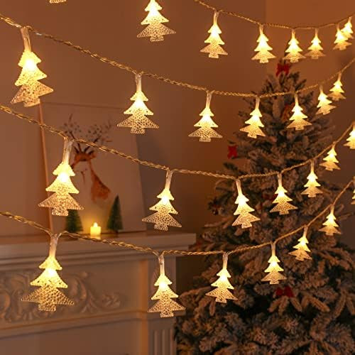 Amazon.com: Christmas Decorations, 19.6 ft 40 LED Tree String Lights Battery Powered Indoor Chris... | Amazon (US)