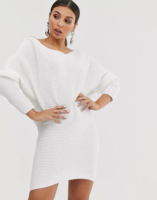 ASOS DESIGN ripple off shoulder sweater dress | ASOS US