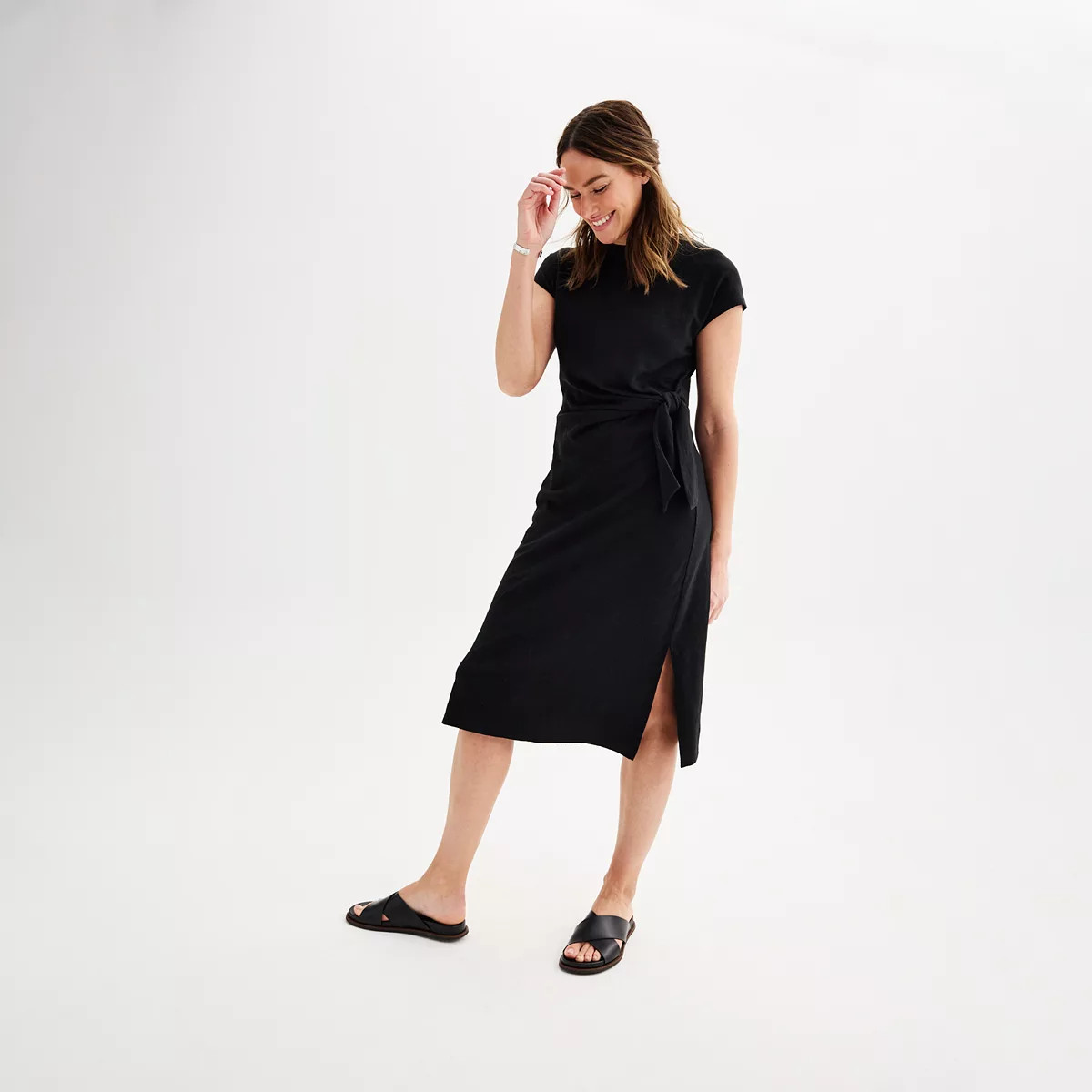 Petite Sonoma Goods For Life® Tie Waist Knit Dress | Kohl's