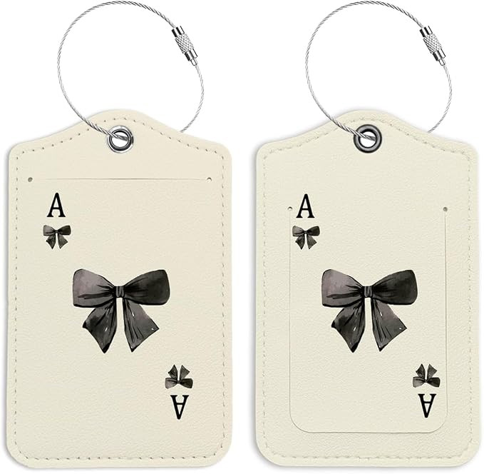 LARTSFRO Preppy Black Bow Playing Cards Luggage Tags for Suitcases, Spade Luggage Tag, Preppy Gif... | Amazon (US)