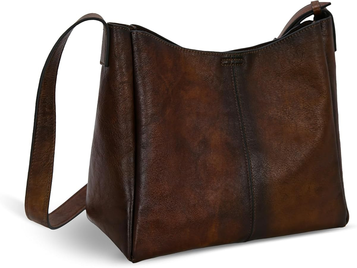 HESHE Genuine Leather Purses for Women Shoulder Handbags Crossbody Hobo Purses Buckets Satchel Ba... | Amazon (US)