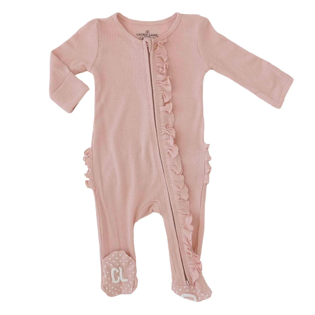Ruffle Zipper Footies for Girls* | Caden Lane