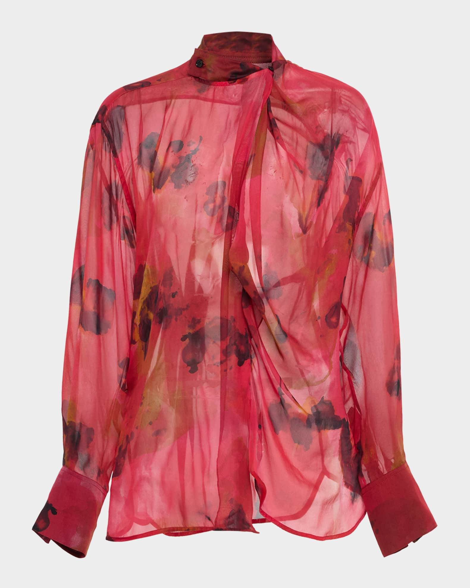 Drape Detail Silk Blouse | Neiman Marcus