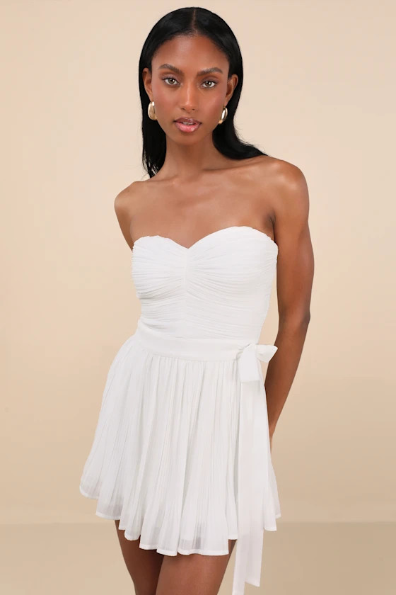 Seriously Sensational White Strapless Romper | Lulus
