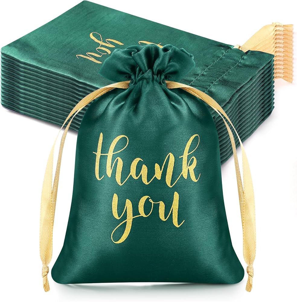 Sieral 50 Pcs Thank You Satin Gift Bags with Drawstring Jewelry Candy Gifts Bags for Wedding Brid... | Amazon (US)