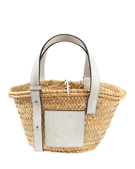 Basket Small Woven Palm Tote Bag | Neiman Marcus