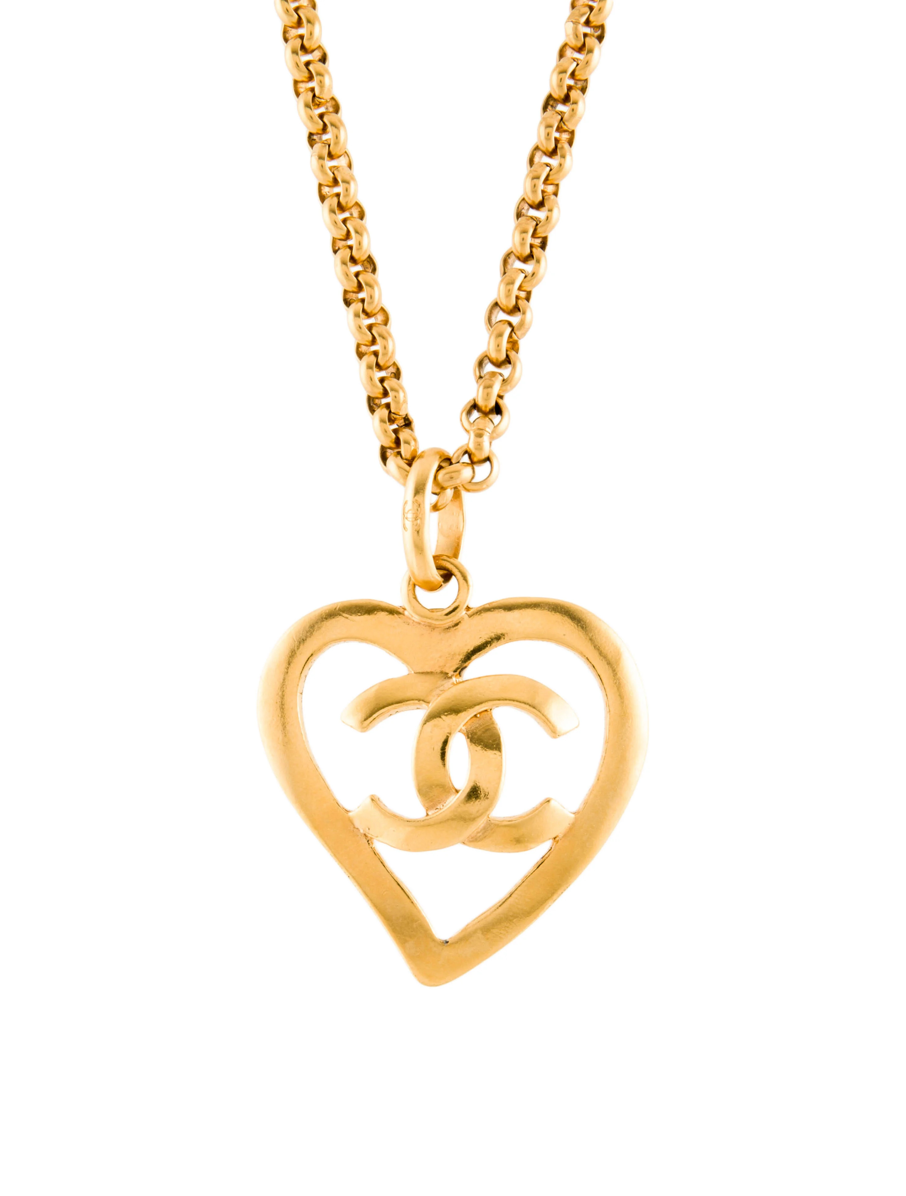 Vintage CC Heart Pendant Necklace | The RealReal