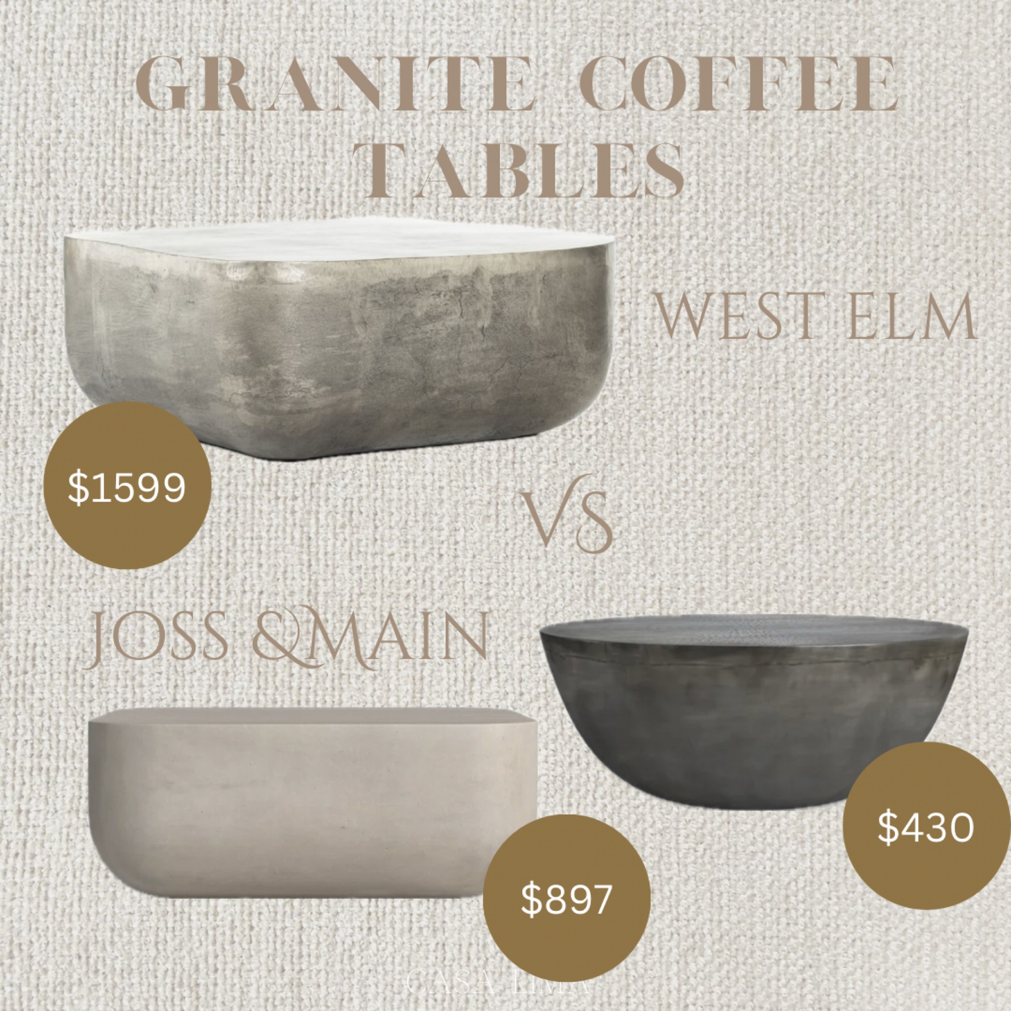 Check out these stunning granite and aluminum look alike West Elm coffee tables from Joss & Main! Must have and works both indoor and outdoor! 

#outdoorcoffeetable #outdoortable #outdoorfurniture #granitetable #granite #westelm #jossandmain 

#LTKSaleAlert #LTKHome #LTKStyleTip