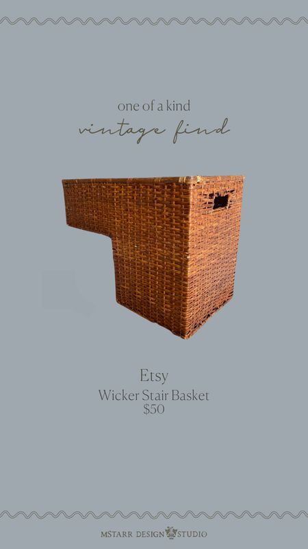 One of a kind vintage find…wicker stair basket on Etsy. 

Vintage, antique, thrifted, home decor, rattan

#LTKunder50 #LTKhome #LTKFind