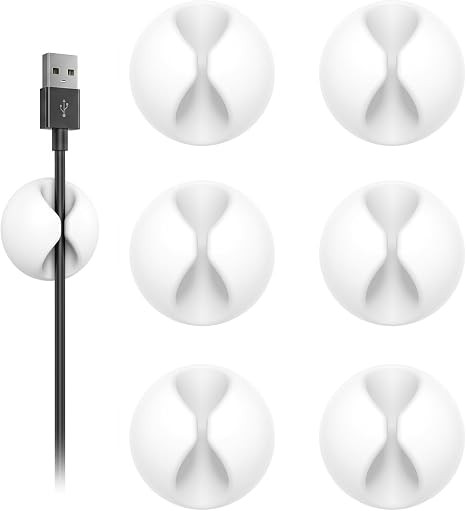Shintop 6pcs Cord Holder, Self-Adhesive Cable Clips for Phone Chargers | Rubber Wire Organizer, D... | Amazon (US)