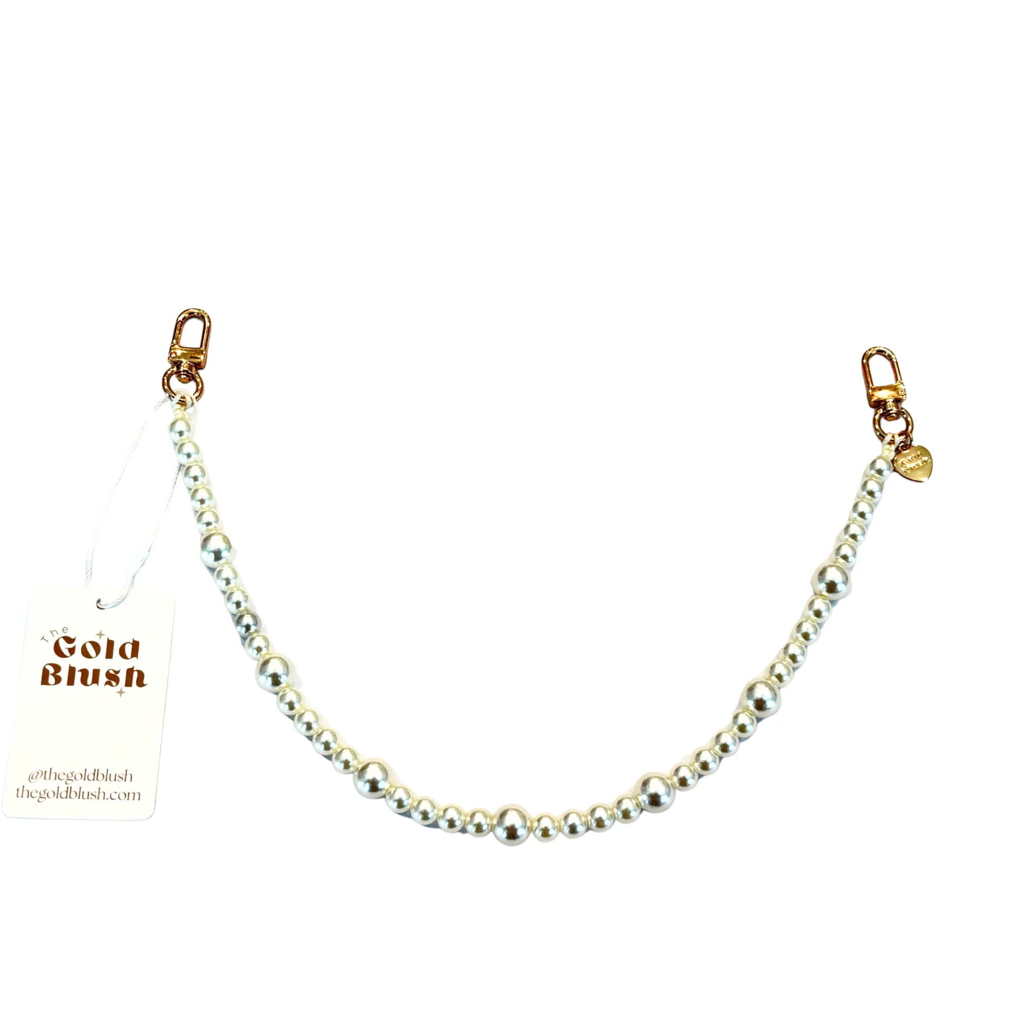 Pearl Luxe Bag Chain – 19" Faux Pearl Purse Strap with Gold Hardware | The Gold Blush