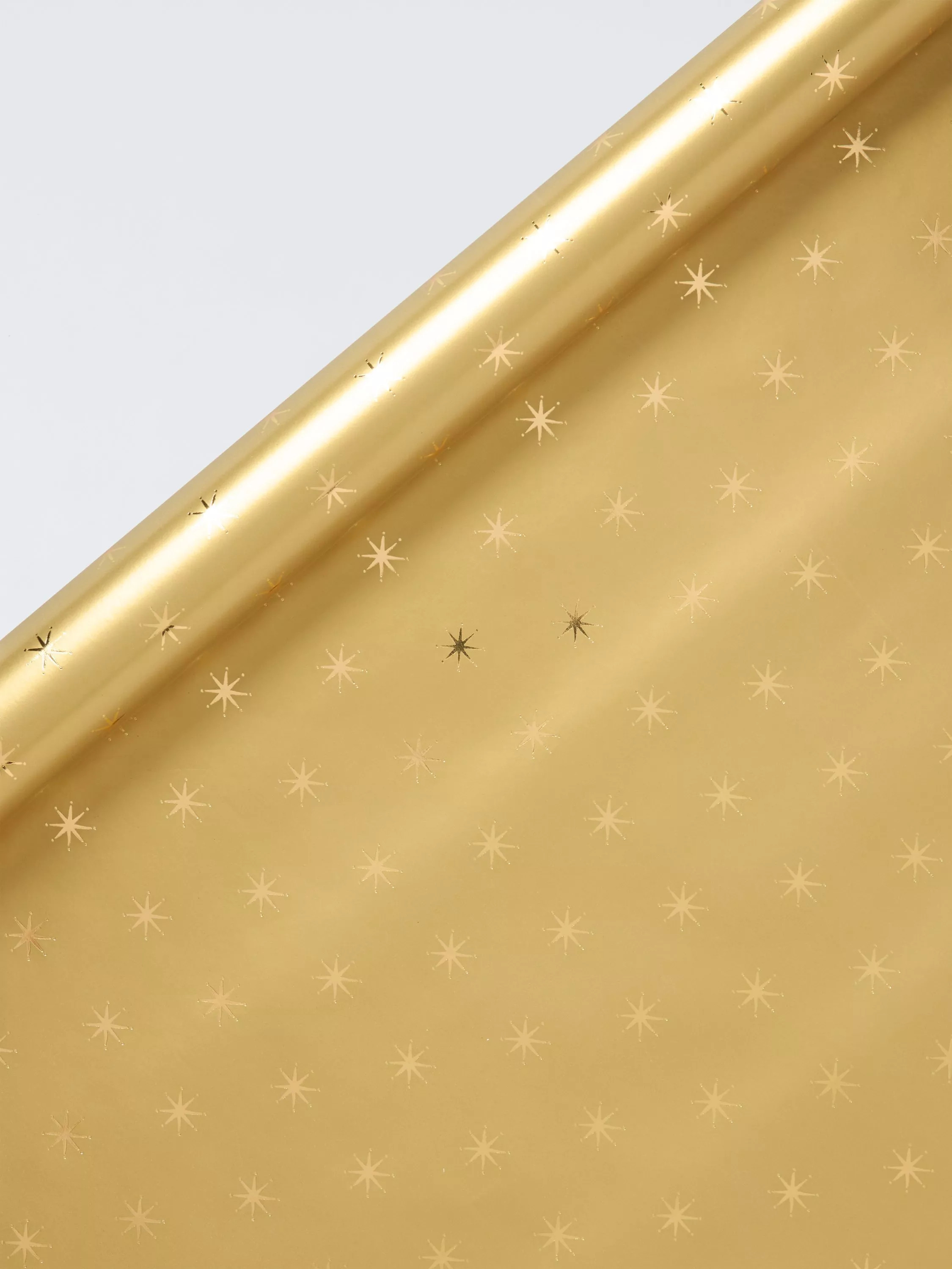 John Lewis Simple Star Foiled Wrapping Paper, L4m, Gold | John Lewis (UK)