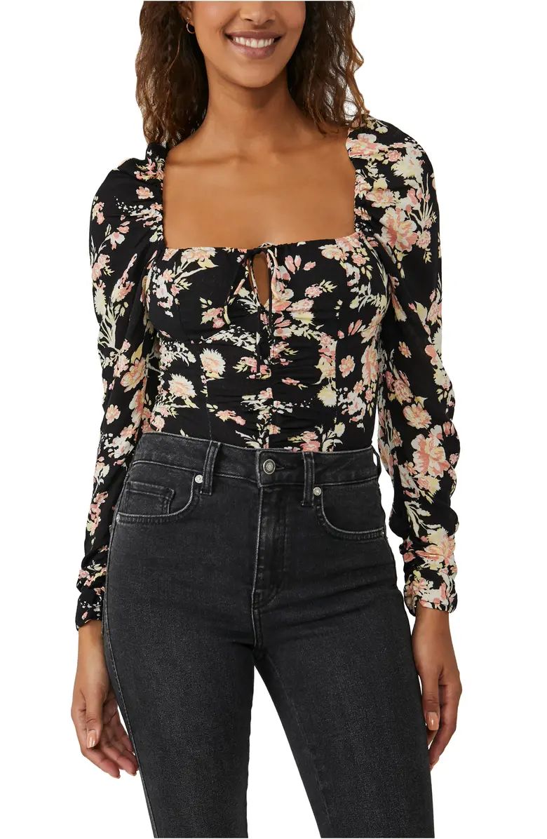 Free People Hilary Print Keyhole Neck Top | Nordstrom | Nordstrom