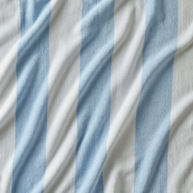 Better Homes & Gardens Oversized Reversible Cotton Blend Blue Cabana Striped Beach Towel, 38” x... | Walmart (US)