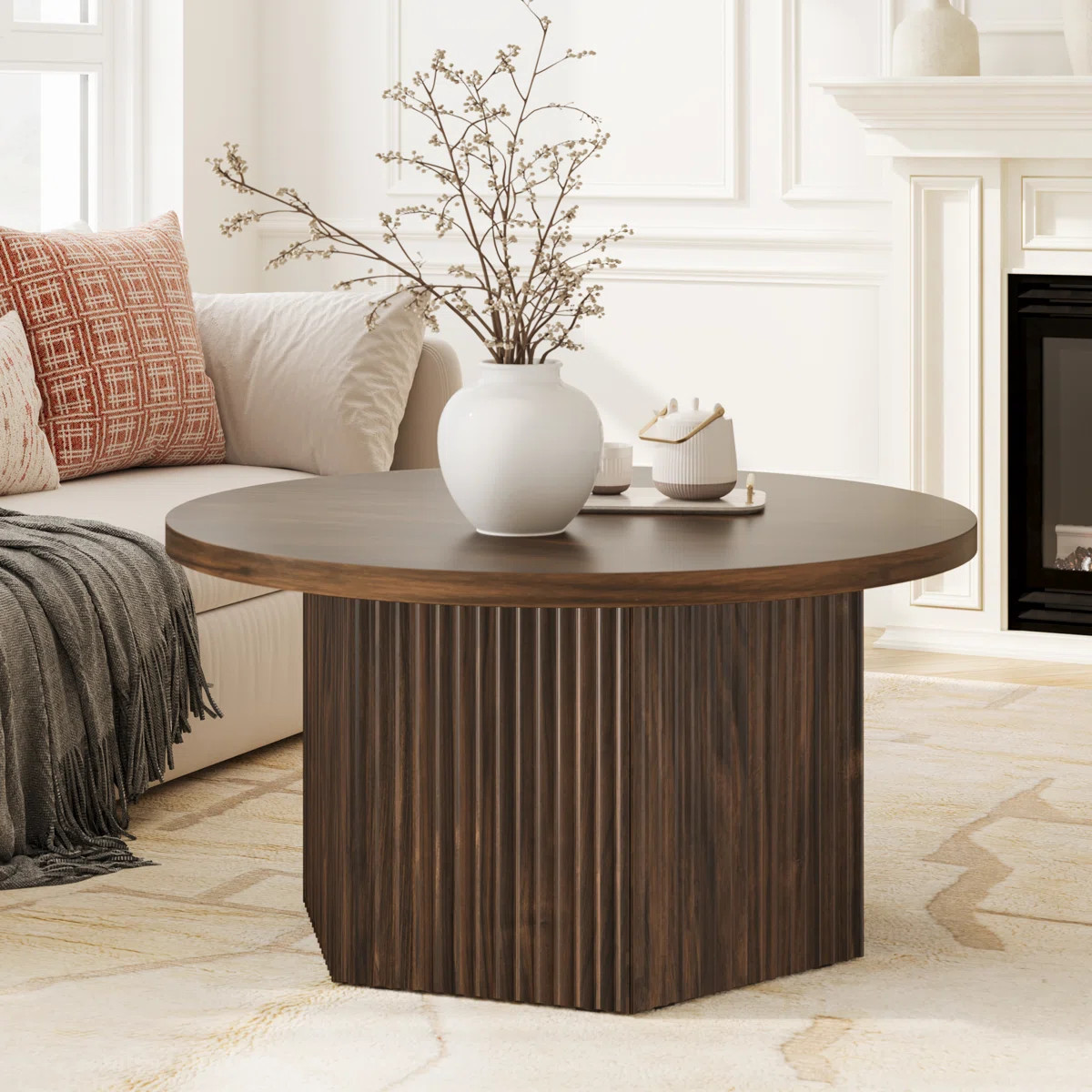 Torron Lift Top Round Coffee Table with Drum Base | Wayfair North America