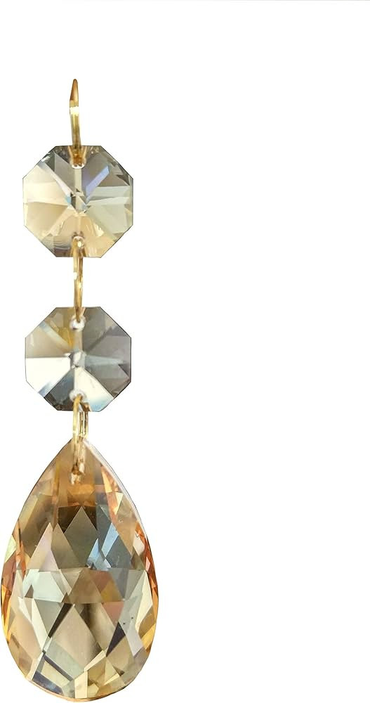 Teardrop Pendants Chandelier Crystal Prisms Pendants Glass Pendants Beads, Pack of 10 (Champagne) | Amazon (US)