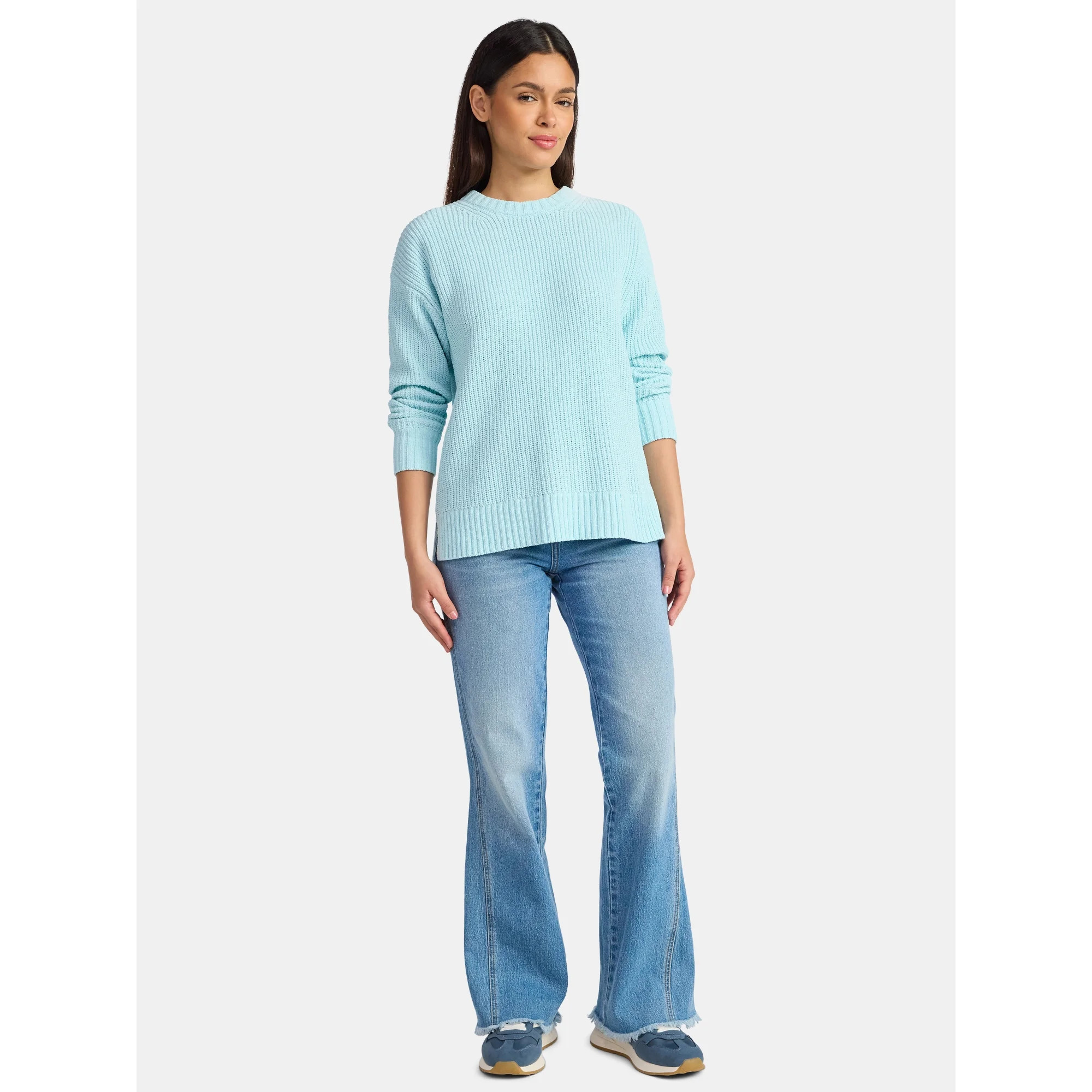 Time and Tru Women's Chenille Sweater with Long Sleeves, Mid-weight, Sizes XS-XXXL | Walmart (US)