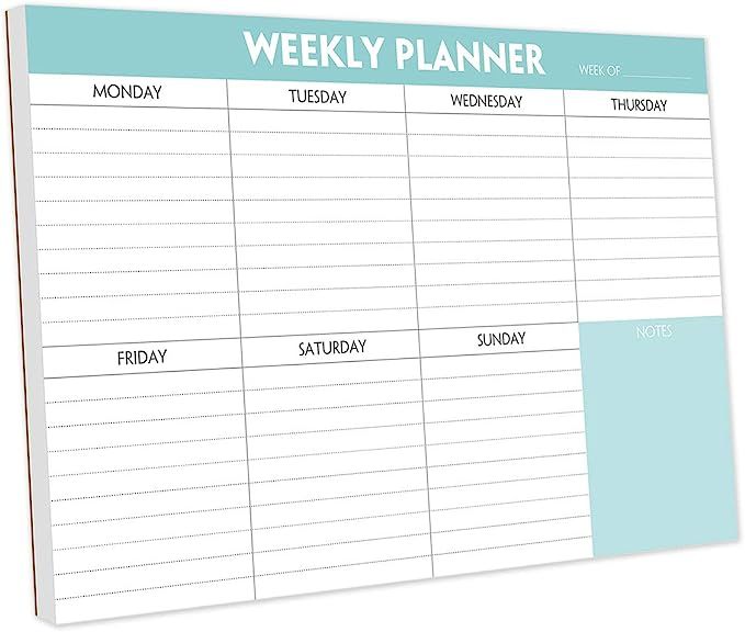 Weekly Planner Notepad - Tear Off Planning Pad with Daily Schedule & Calendar, 52 Sheets, 100gsm ... | Amazon (US)