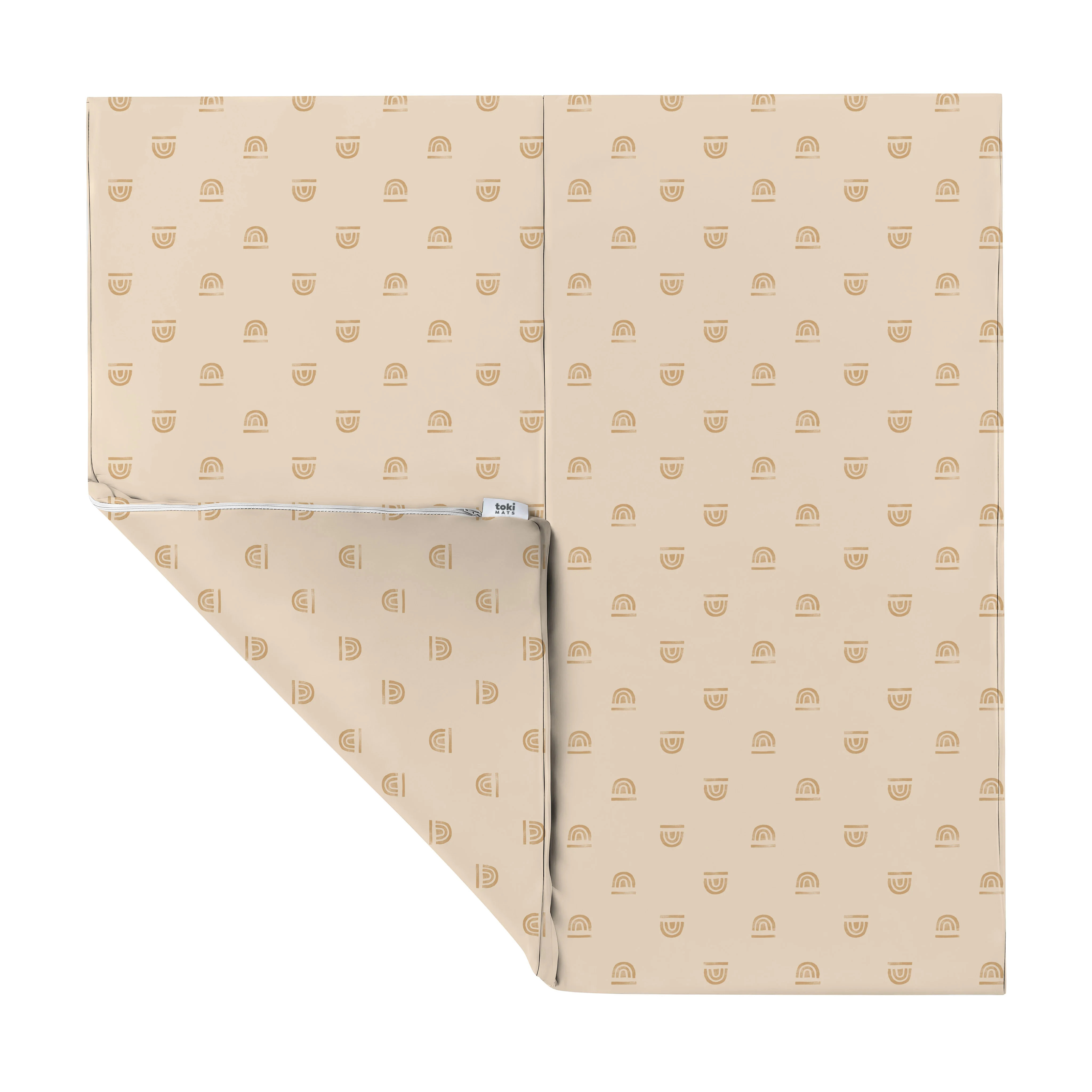 Rainbow Stamp in Cream Vegan Leather Mat | Toki Mats