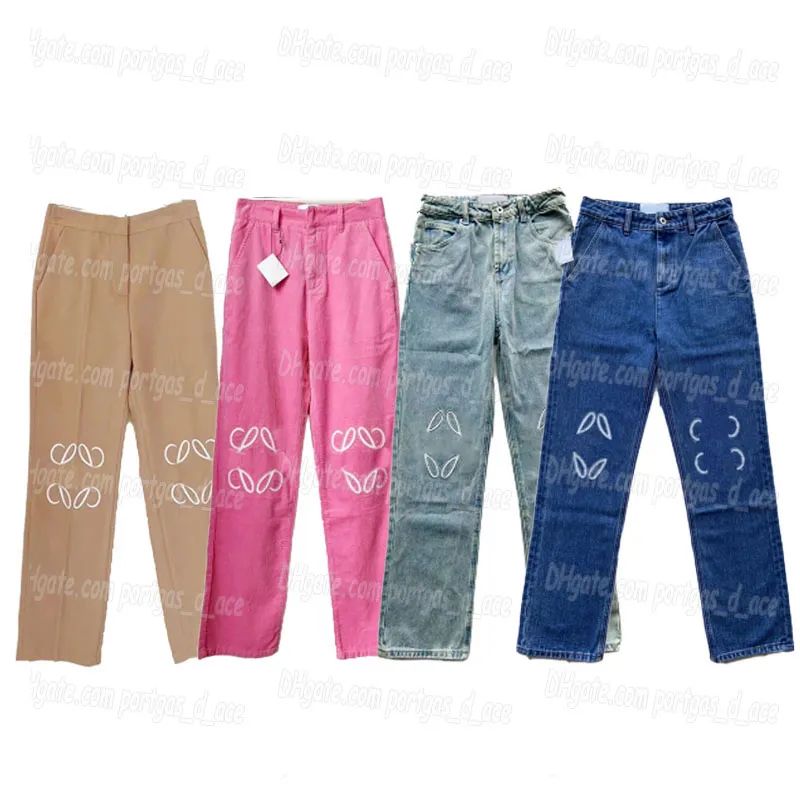 Embroidered Women Denim Pants Fashion Blue Jeans Trousers Vintage Street Style Straight Jeans Cha... | DHGate