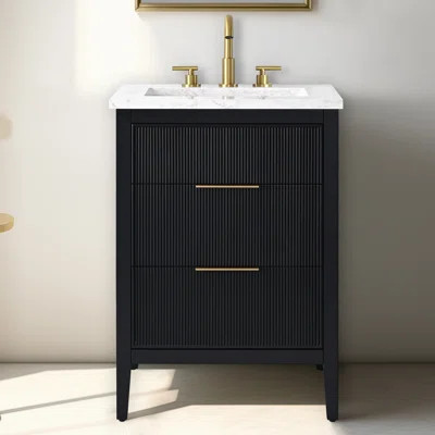 Bilroy 24'' Single Bathroom Vanity with Engineered Stone Top | Wayfair North America