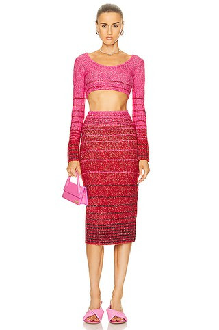 Staud Eleanor Sweater Dress in Lollipop & Cherry | FWRD | FWRD 