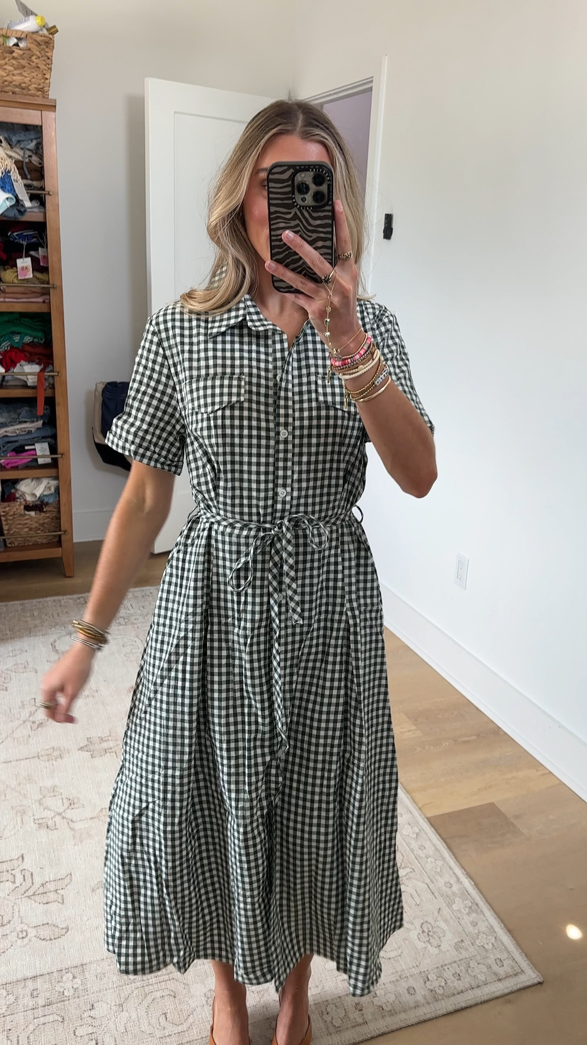 Amazon size small Women's Gingham Midi Shirt Dress Casual Collared Short Sleeve Tie Belt Button Down Long Cotton Dresses with Pockets

#LTKootd #LTKWorkwear #LTKSaleAlert