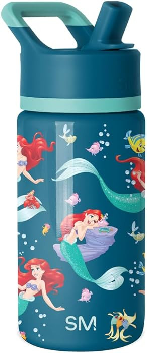 Simple Modern Kids Summit Water Bottle with Straw Lid | Disney Little Mermaid 14oz Stainless Stee... | Amazon (US)