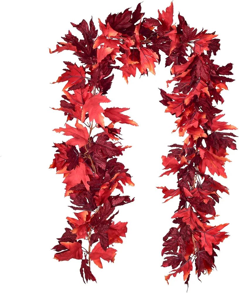 Amazon.com: DearHouse 2 Pack Fall Garland Maple Leaf, 5.9Ft/Piece Hanging Vine Garland Artificial... | Amazon (US)