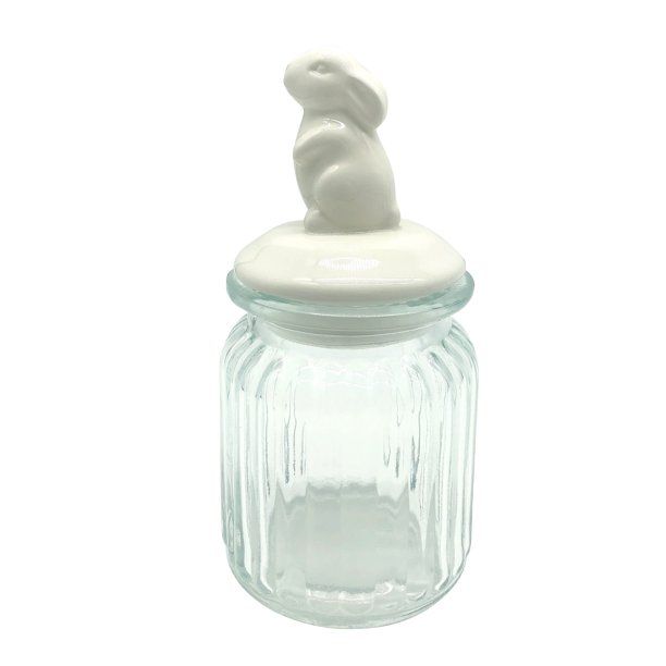 Way To Celebrate Glass Jar With White Bunny Ceramic Lid 6”H | Walmart (US)