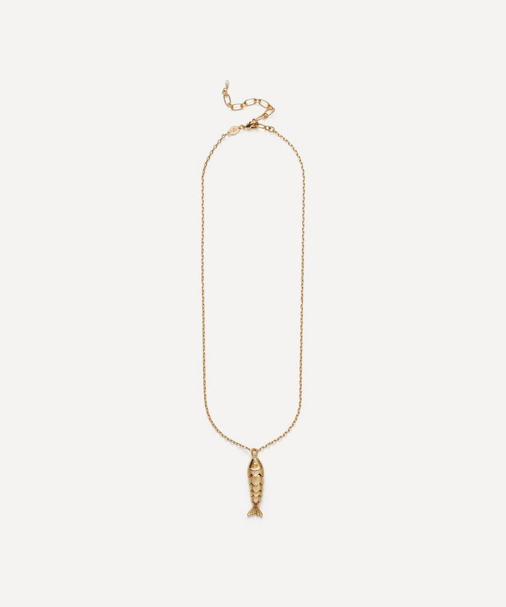 ANNI LU 18ct Gold-Plated Something Fishy Pendant Necklace Luxury Gift | Liberty London (UK)