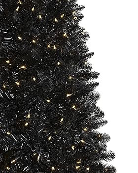 Treetopia Black Artificial Christmas Tree | Tuxedo Black - 5 Ft | Pre-lit with 300 LED Candleligh... | Amazon (US)