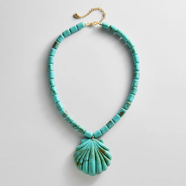 Washed Ashore Seashell Pendant Necklace - Turquoise | BaubleBar