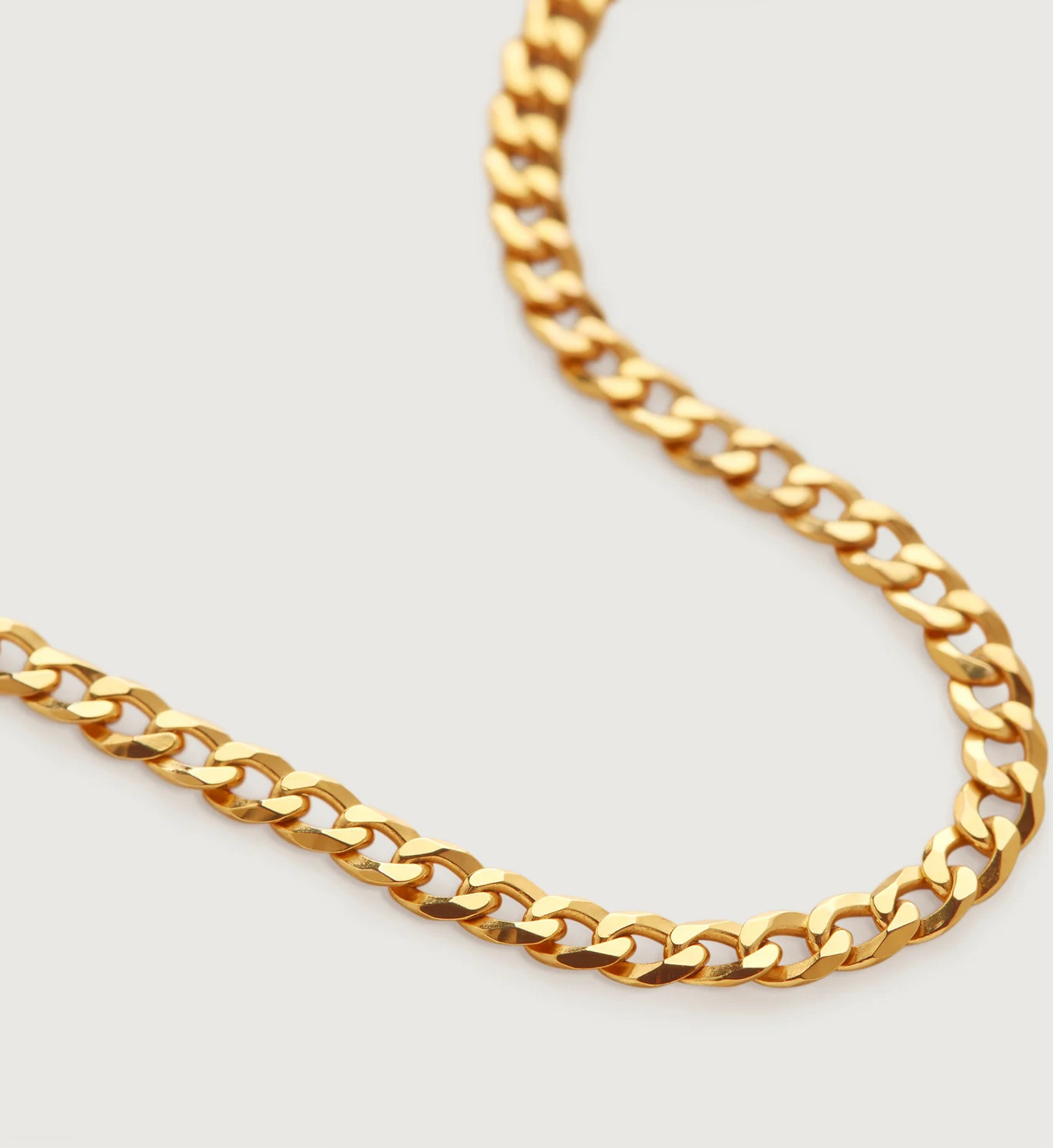 Flat Curb Chain Necklace 41-46cm/16-18' | Monica Vinader (Global)