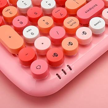 MOFii Bluetooth Keyboard with Multi Color Retro Typewriter Round Keys, Pink Computer Wireless Key... | Amazon (US)