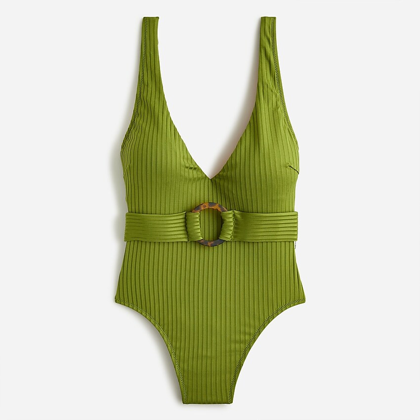 Wide-rib belted one-piece | J. Crew US