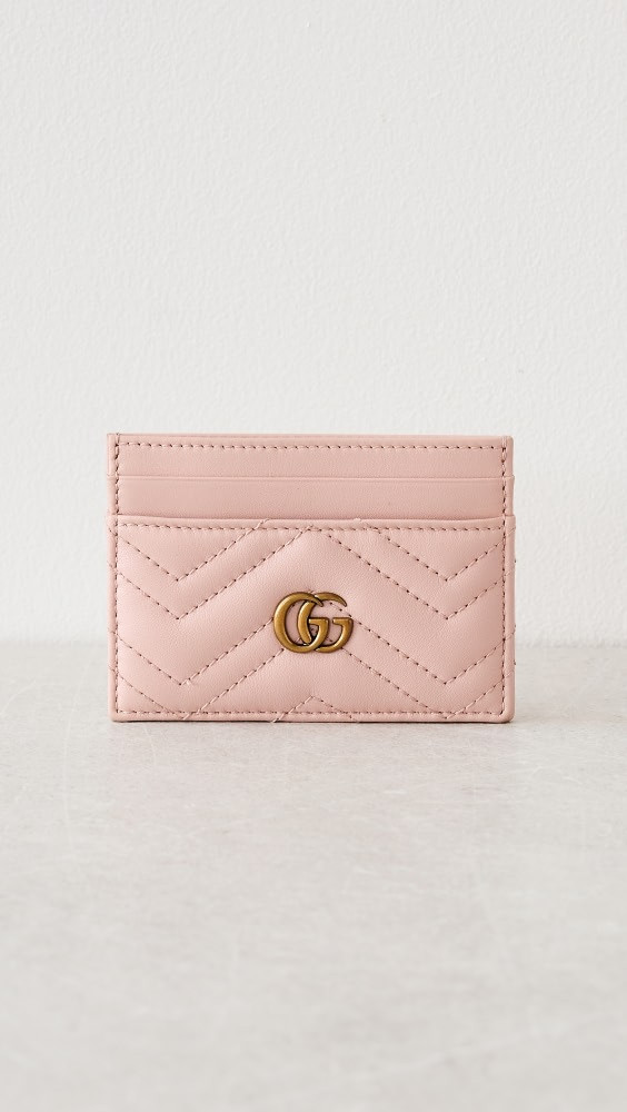 What Goes Around Comes Around Gucci Pink Leather Gg Marmont Cardcase | Shopbop | Shopbop